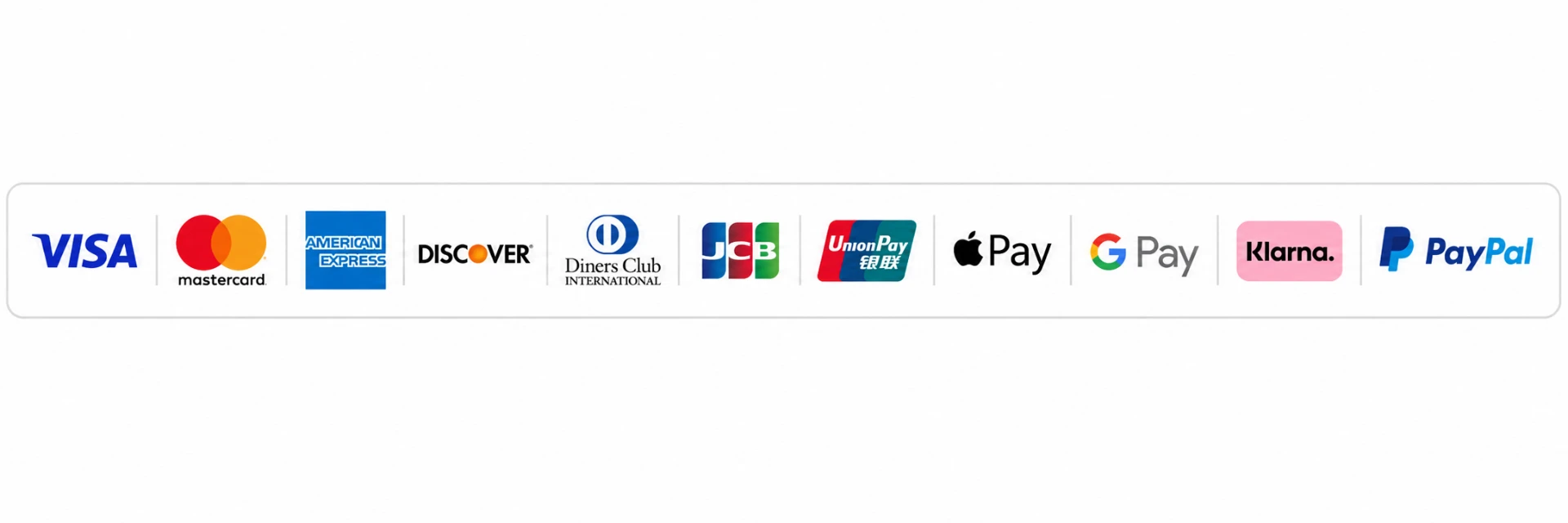 Accepted payment methods